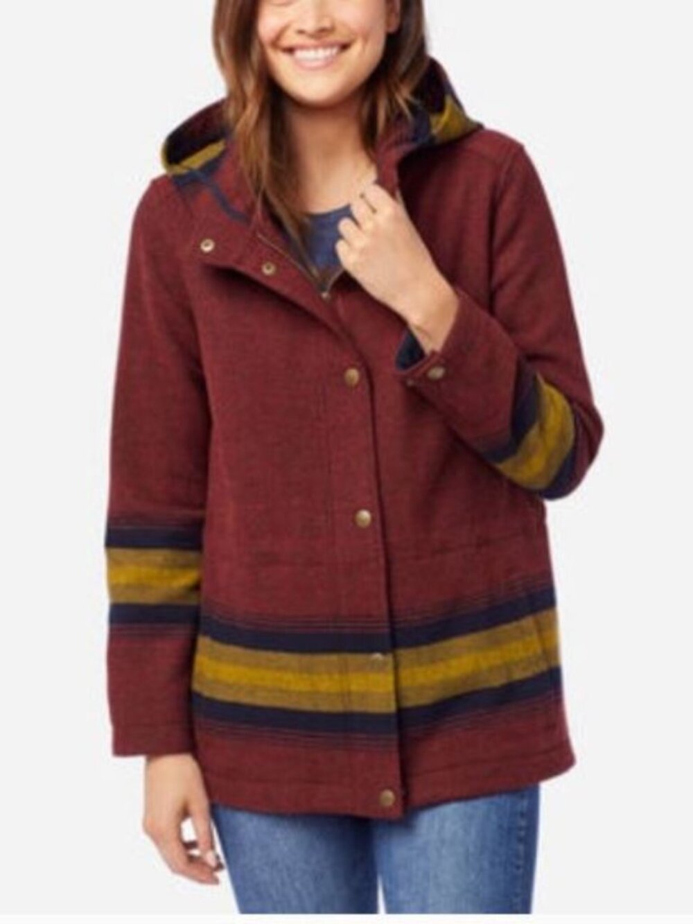 Pendleton | Size XL | Womens Zion Stripe Anorak Wool Winter Jacket Coat